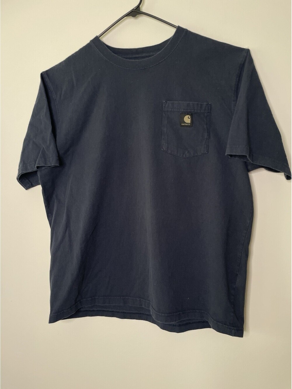 Carhartt Men's Navy Pocket T-Shirt XL Regular Relaxed Fit Cotton Jersey Logo